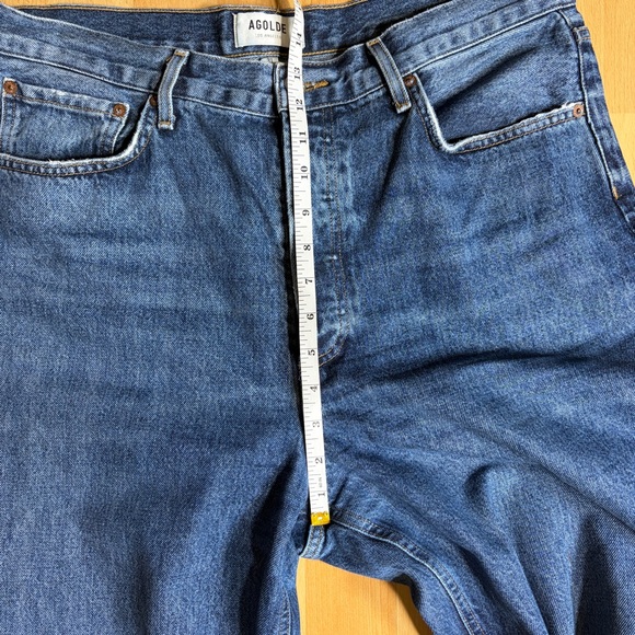 Agolde Dame Jeans in Control Wide Leg Cuffed Medium Wash 31 - Picture 11 of 12